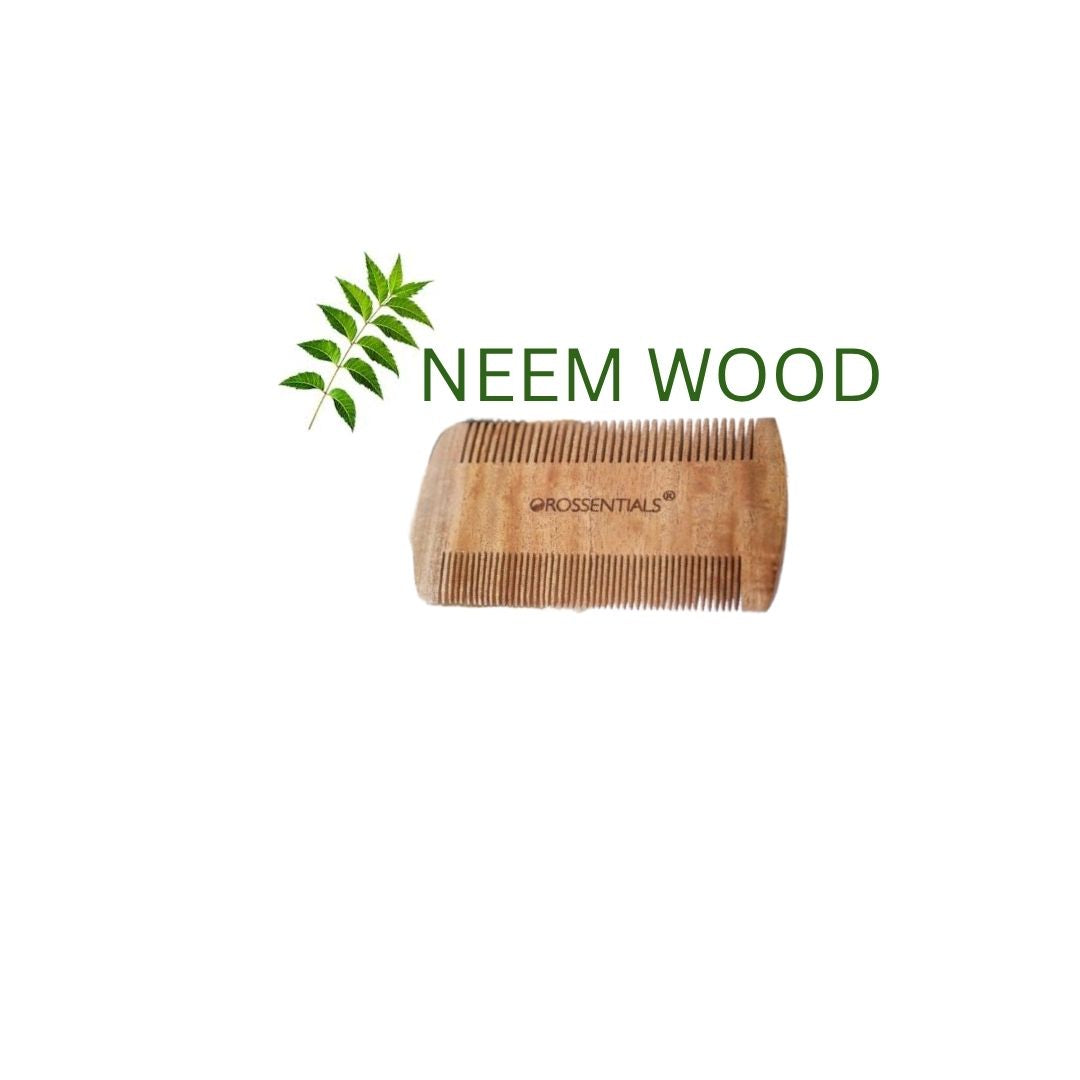 Double Sided Neem Wood Comb | Kacchi Neem Wooden Lice Comb [ORO-010]