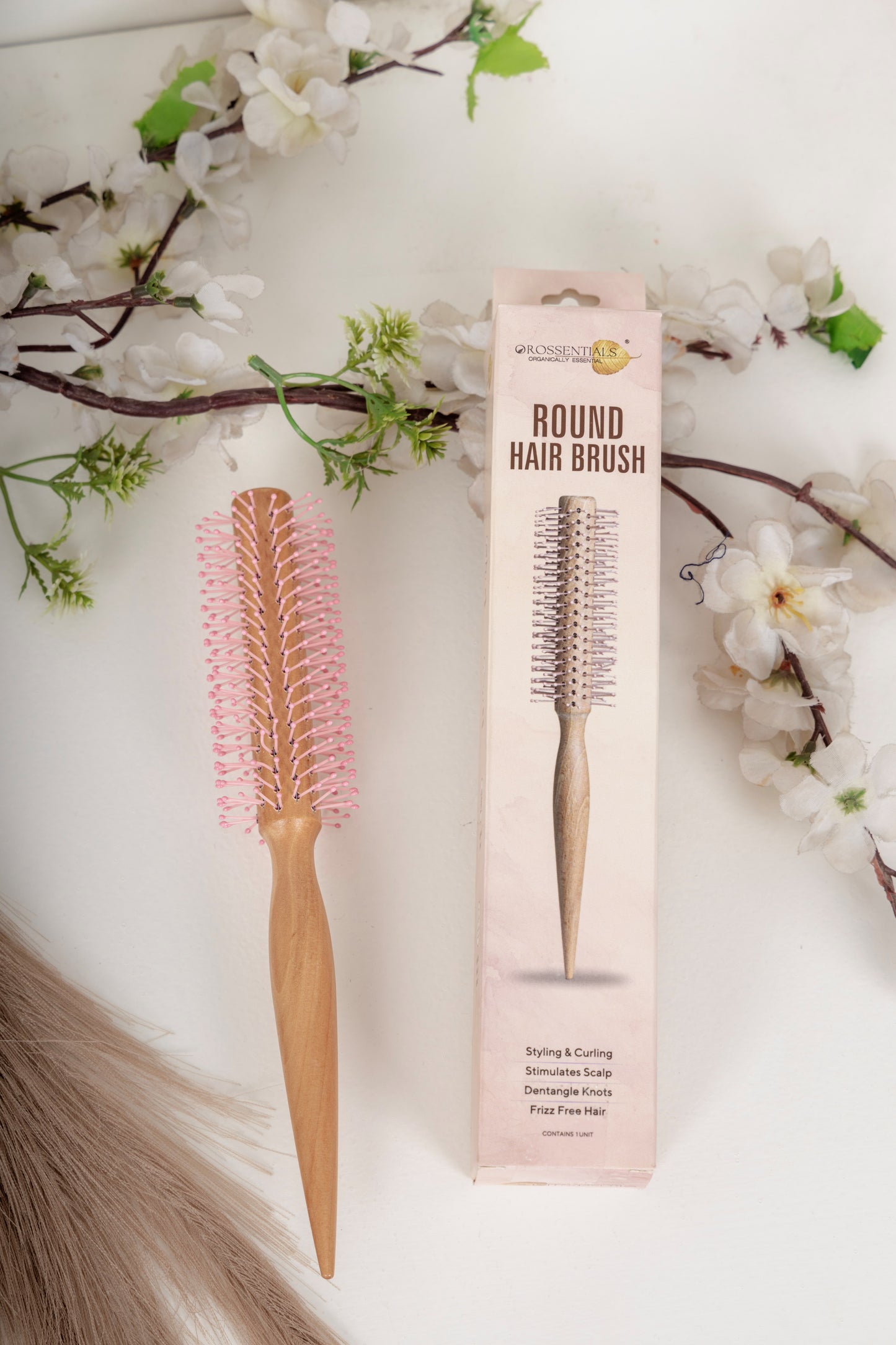 OROSSENTIALS  Round Nylon Pink Hair Brush (ORO-053)