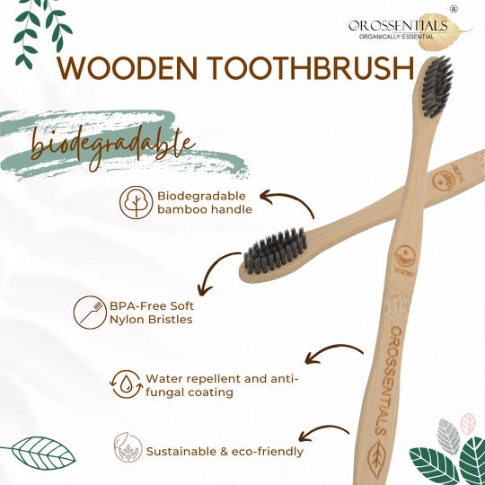 Wooden Toothbrush- Set of 6