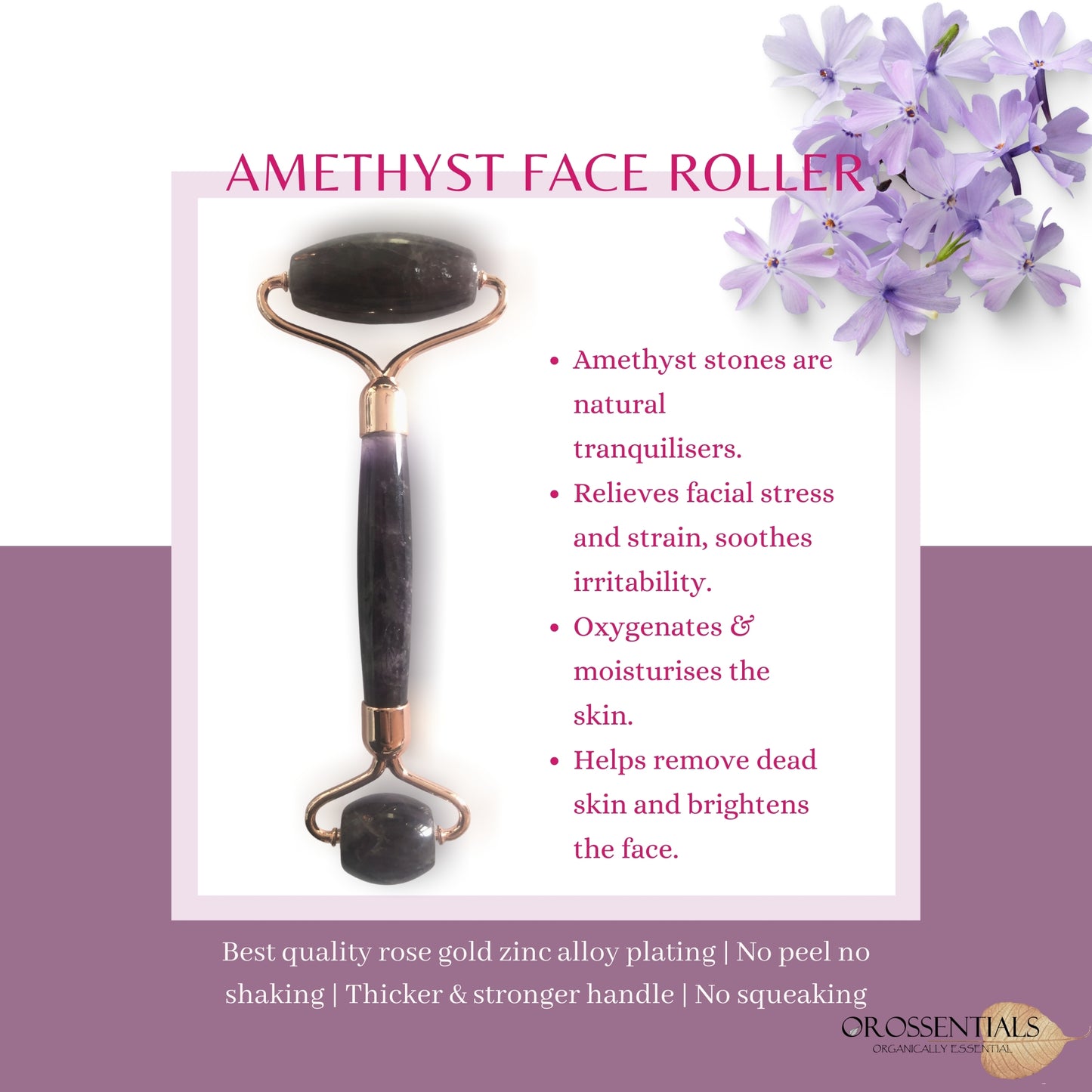 OROSSENTIALS amethyst face roller ORO-029